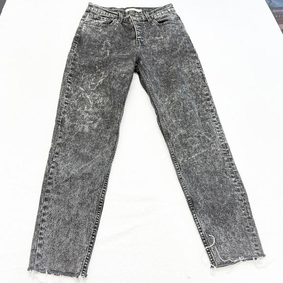 Levi's Mom Jean Acid Wash Black Gray Denim Jeans Size 26 - Picture 2 of 8